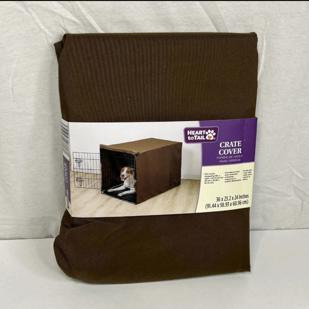 Heart to Tail Brown Crate Cover for Pets